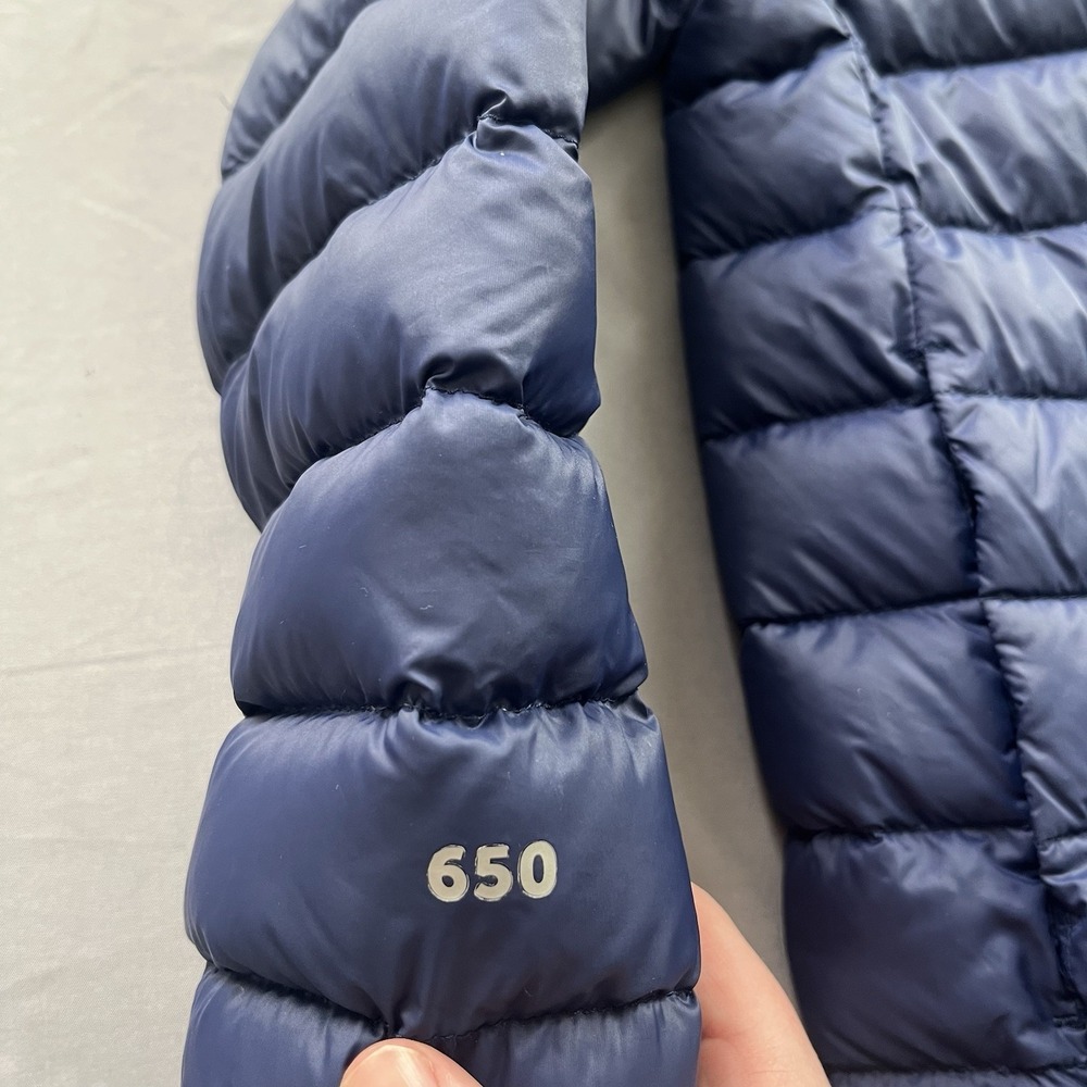 Eddie Bauer Jacket Youth M 7/8 Blue 650 Down Fill Packable Puffer Full Zip - Picture 3 of 9